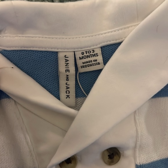 Adorable one piece, shaw collar outfit, by Janie and Jack. - Picture 3 of 5